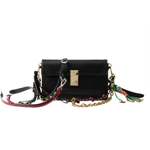 PRADA-1BD379 프라다 블랙 스몰 소프트 사운드 가죽 숄더백