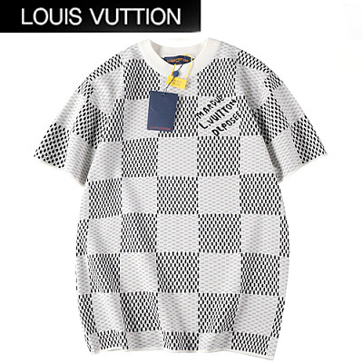 LOUIS VUITTON-050611 루이비통 화이트 다미에 티셔츠 남여공용