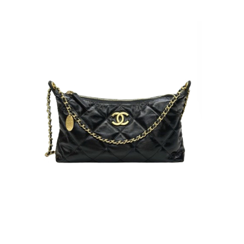 CHANEL-05047 샤넬 블랙 램스킨 체인 파우치