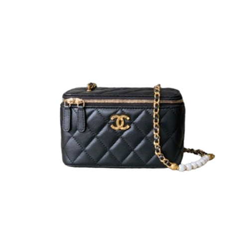 CHANEL-04249 샤넬 블랙 캐비어 가죽 바티니 케이스