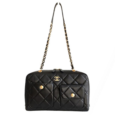 CHANEL-04154 샤넬 블랙 램스킨 숄더백