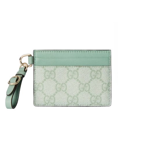 GUCCI-819121 8458 구찌 세이지 그린 GG 엠블럼 스트랩 카드 케이스