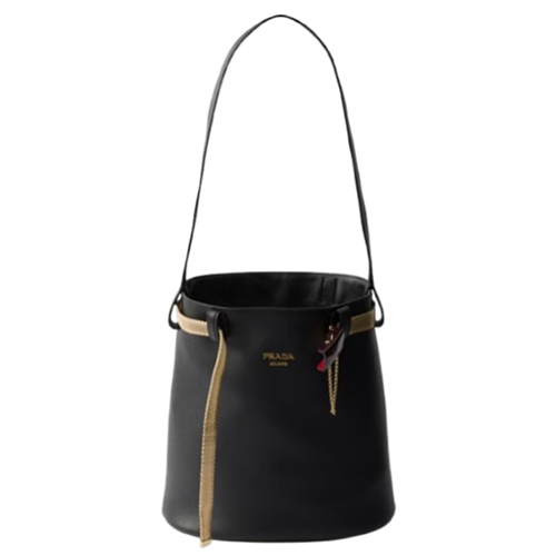 PRADA-1BE085 프라다 블랙 주얼리 벨트 버클 버킷 백
