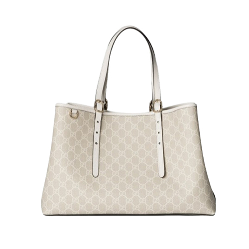 GUCCI-815213 9641 구찌 베이지/화이트 GG 엠블럼 미디엄 토트백