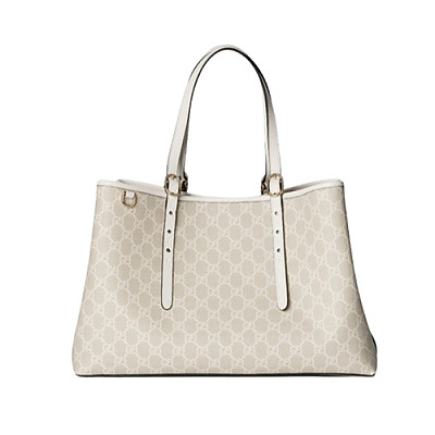 GUCCI-815213 9741 구찌 베이지/블랙 GG 엠블럼 미디엄 토트백