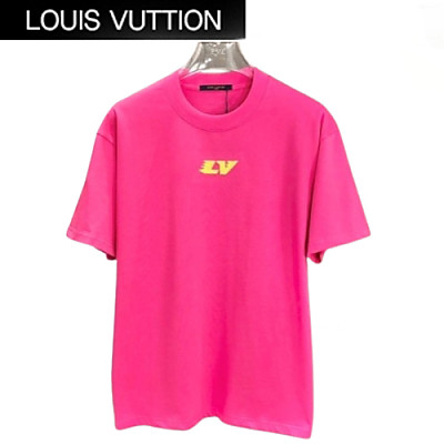 LOUIS VUITTON-05178 루이비통 핑크 아플리케 장식 티셔츠 남여공용