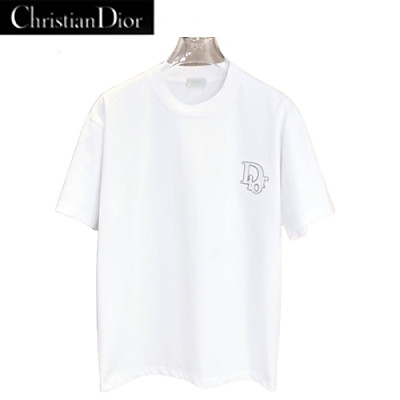 DIOR-051712 디올 화이트 아플리케 장식 티셔츠 남여공용