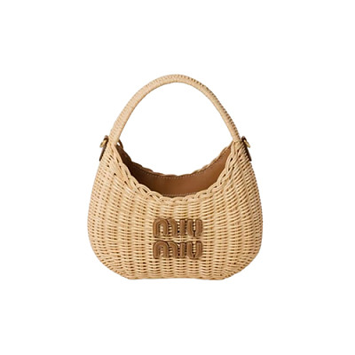 MIUMIU-5BC125 미우미우 내추럴 완더 위커 핸드백