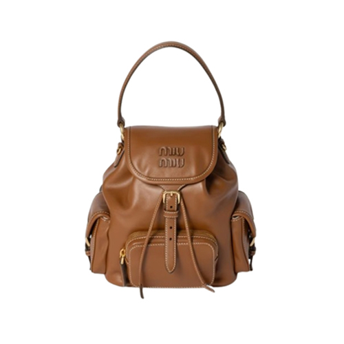 MIUMIU-5BZ043 미우미우 코냑 송아지 가죽 백팩 스몰