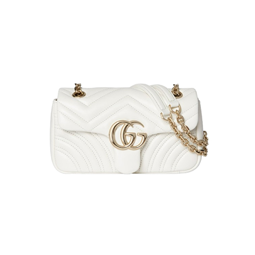 GUCCI-837280 9050 구찌 화이트 가죽 GG 마몽 스몰 숄더백