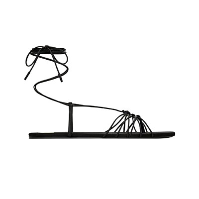 SAINT LAURENT-820656 생 로랑 블랙 램스킨 babylone 샌들