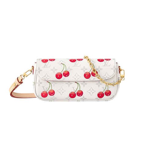 LOUIS VUITTON-M14239 루이비통 화이트 모노그램 체리 LV x TM 월릿 온 체인 아이비