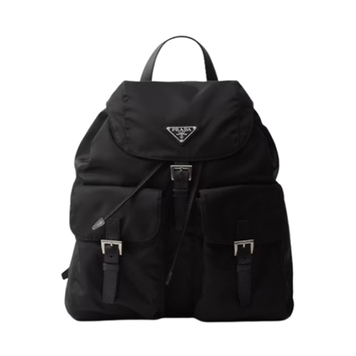 PRADA-2VZ110 프라다 블랙 리나일론 백팩 (가죽 스트랩)