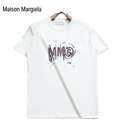 Maison Margiela-06099 메종 화이트 프린트 장식 티셔츠 남여공용