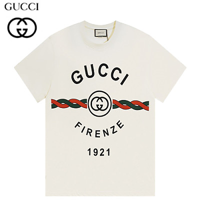 GUCCI-060916 구찌 아이보리 프린트 장식 티셔츠 남여공용