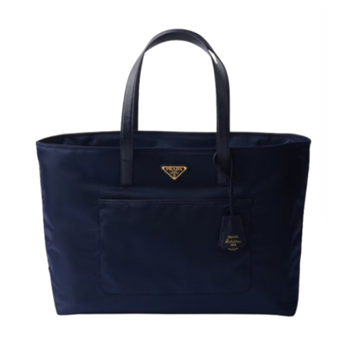PRADA-1BG527 프라다 발틱 블루 라지 리나일론 사피아노 가죽 토트백