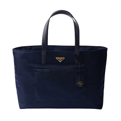 PRADA-1BG527 프라다 발틱 블루 라지 리나일론 사피아노 가죽 토트백