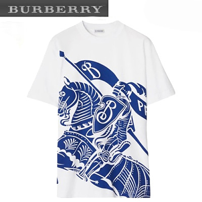 BURBERRY-80776681 버버리 화이트 EKD 코튼 티셔츠 남여공용