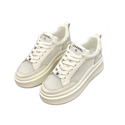 CHANEL-06281 샤넬 화이트 램스킨 스니커즈 여성용