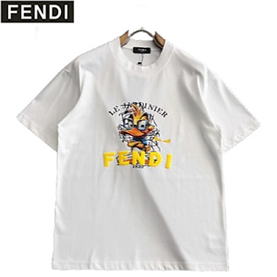 FENDI-062611 펜디 화이트 프린트 장식 티셔츠 남성용