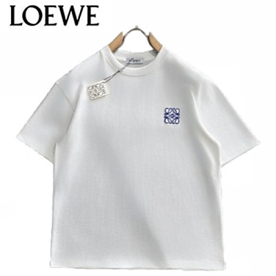 LOEWE-06262 로에베 화이트 아플리케 장식 티셔츠 남성용