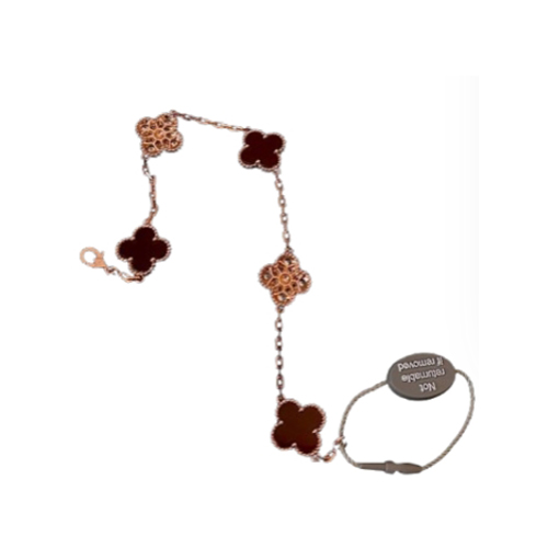 VAN CLEEF ARPELS-VCARP2 반클리프 로즈 골드/레드 다이아몬드 빈티지 알함브라 브레이슬릿