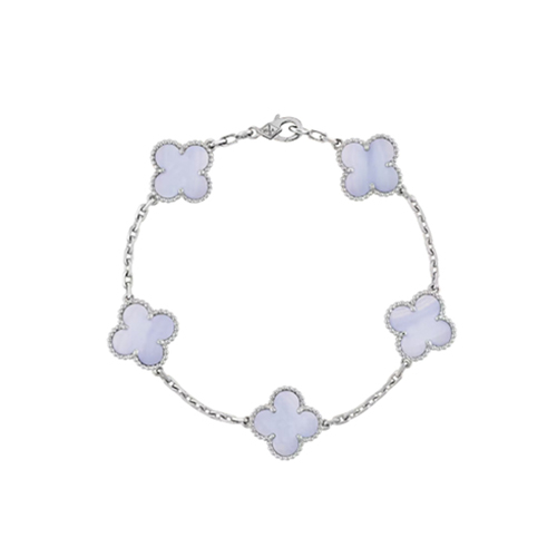 VAN CLEEF ARPELS-VCARD3 반클리프 실버/라이트 블루 빈티지 알함브라 브레이슬릿