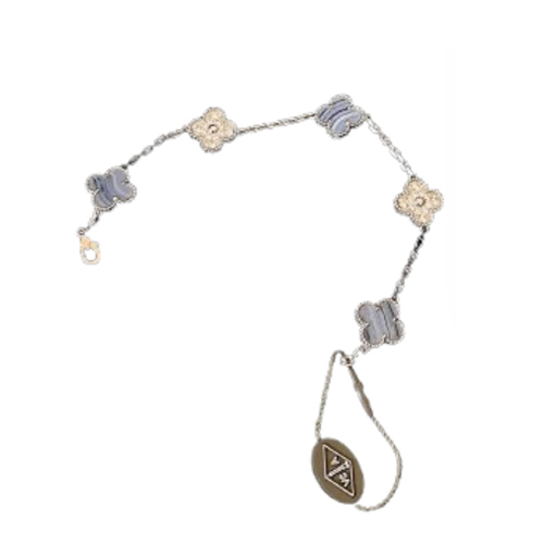 VAN CLEEF ARPELS-VCARP2 반클리프 실버/라이트 블루 다이아몬드 빈티지 알함브라 브레이슬릿