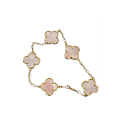 VAN CLEEF ARPELS-VCARA4 반클리프 옐로우 골드/핑크 빈티지 알함브라 브레이슬릿