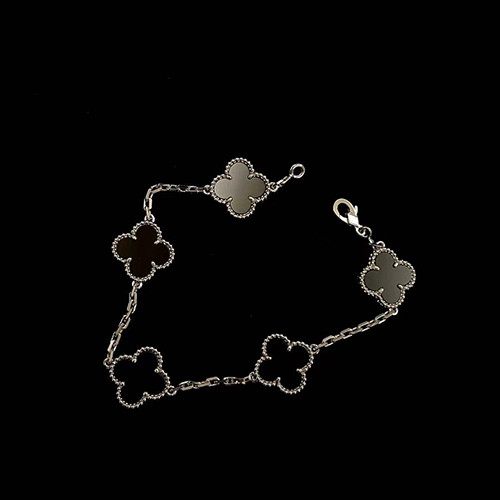 VAN CLEEF ARPELS-VCARF4 반클리프 실버/블랙 빈티지 알함브라 브레이슬릿
