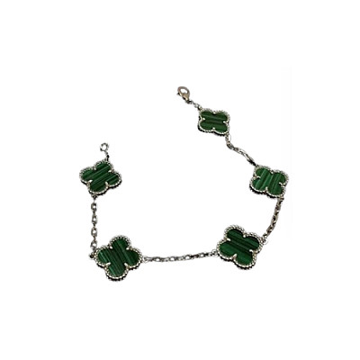 VAN CLEEF ARPELS-VCARF4 반클리프 실버/그린 빈티지 알함브라 브레이슬릿
