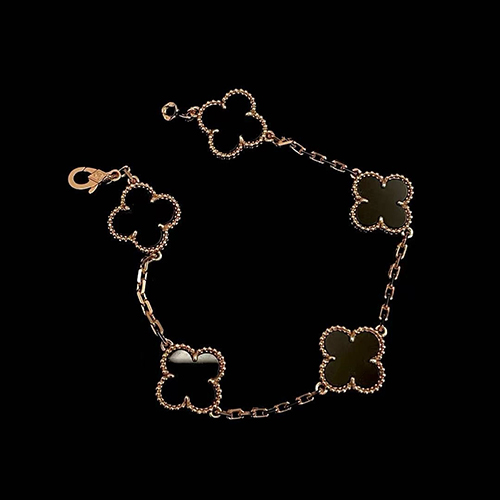 VAN CLEEF ARPELS-VCARP2 반클리프 로즈 골드/블랙 빈티지 알함브라 브레이슬릿