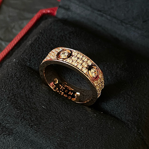 Cartier-N4210400 까르띠에 로즈 골드 파베 세팅 6 다이아몬드 클래식 LOVE 링