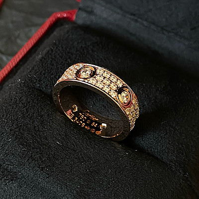 Cartier-N4210400 까르띠에 로즈 골드 파베 세팅 6 다이아몬드 클래식 LOVE 링