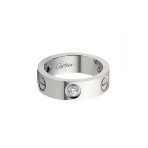 Cartier-B4032500 까르띠에 실버 3 다이아몬드 클래식 LOVE 링