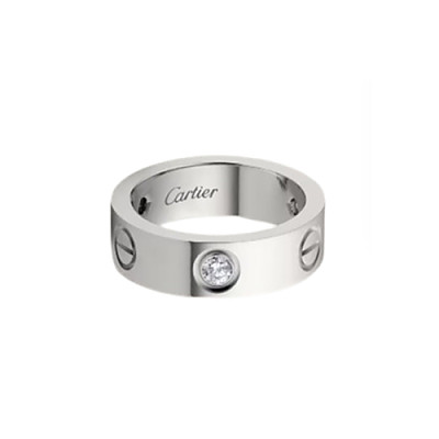 Cartier-B4032500 까르띠에 실버 3 다이아몬드 클래식 LOVE 링