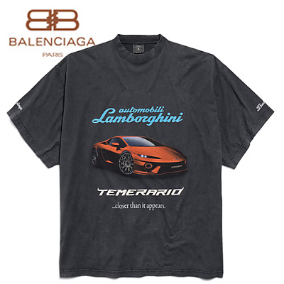 BALENCIAGA-831305 발렌시아가 블랙 오토모빌리 람보르기니 티셔츠 남여공용