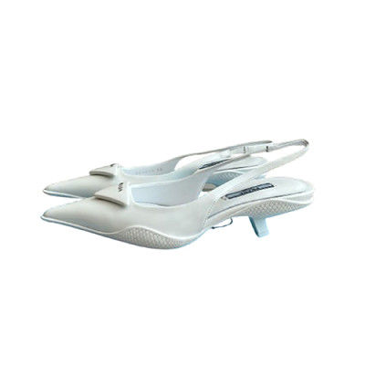 PRADA-07141 프라다 화이트 가죽 슬링백 펌프스