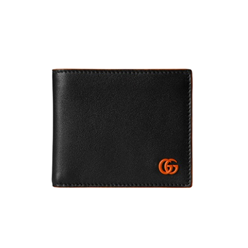 GUCCI-835047 1059 구찌 블랙/오렌지 가죽 GG 마몽 반지갑
