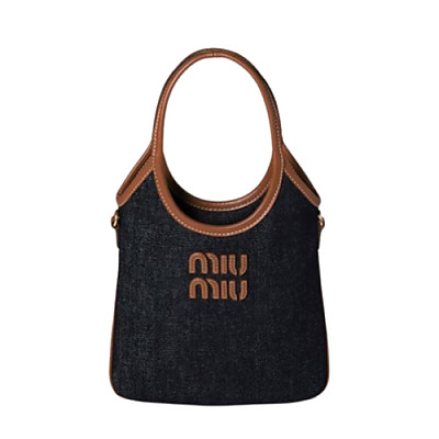 MIUMIU-5BA281 미우미우 네이비 아이비 데님 핸드백