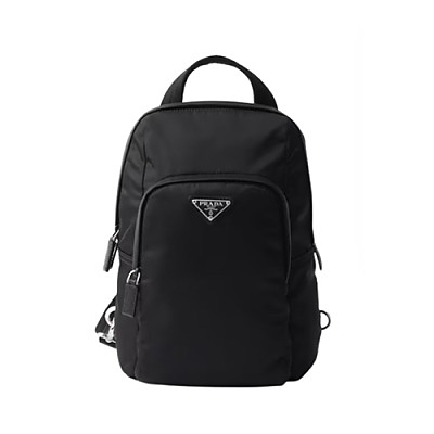 PRADA-2VZ116 프라다 블랙 리나일론 사피아노 가죽 백팩