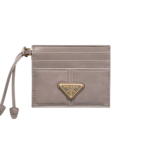 PRADA-1MC025 프라다 다크 그레이 가죽 카드 지갑