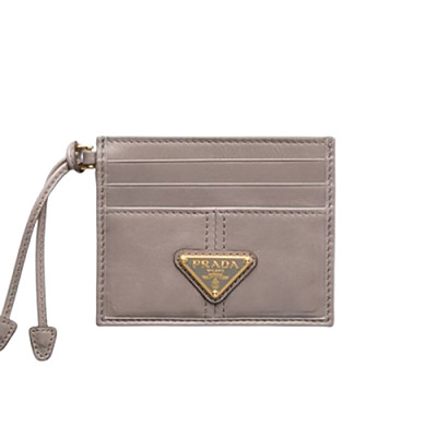 PRADA-1MC025 프라다 다크 그레이 가죽 카드 지갑