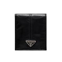 [스페셜오더]PRADA-2MO513 프라다 블랙 사피아노가죽 인타르시아 블루/레드 장식 반지갑