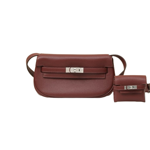 HERMES-KM17 에르메스 레드 은장 SWIFT 가죽 켈리 무브