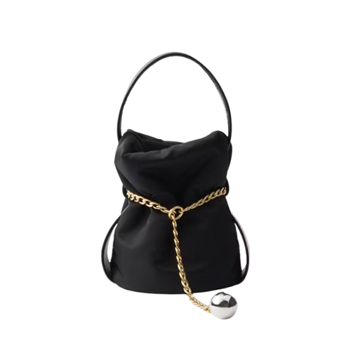 PRADA-1BE088 프라다 블랙 쁘띠 삭 누아르 리나일론 미니 버킷 백