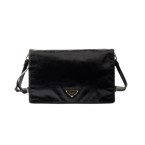 PRADA-1BD385 프라다 블랙 미디엄 가죽 숄더백