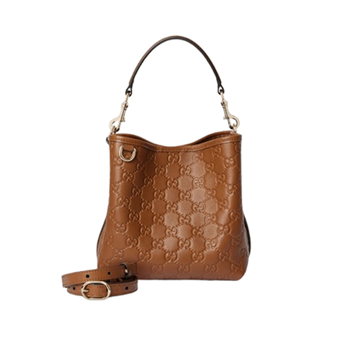 GUCCI-815118 2718 구찌 브라운 GG 엠블럼 스몰 버킷백