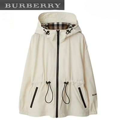 BURBERRY-08061 버버리 화이트 나일론 바람막이 후드 재킷 여성용