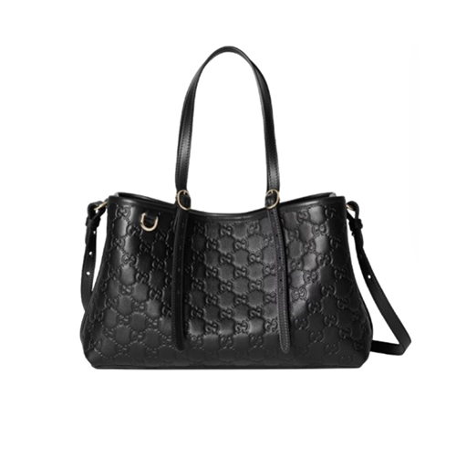GUCCI-815214 1000 구찌 블랙 GG 엠블럼 미디엄 토트백